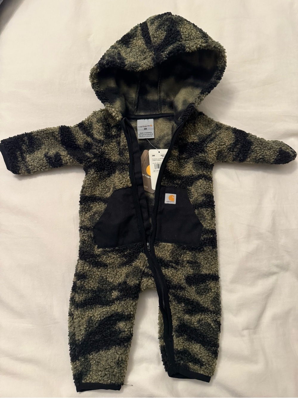 Carhartt Olive Camo Sherpa Hooded One-Piece